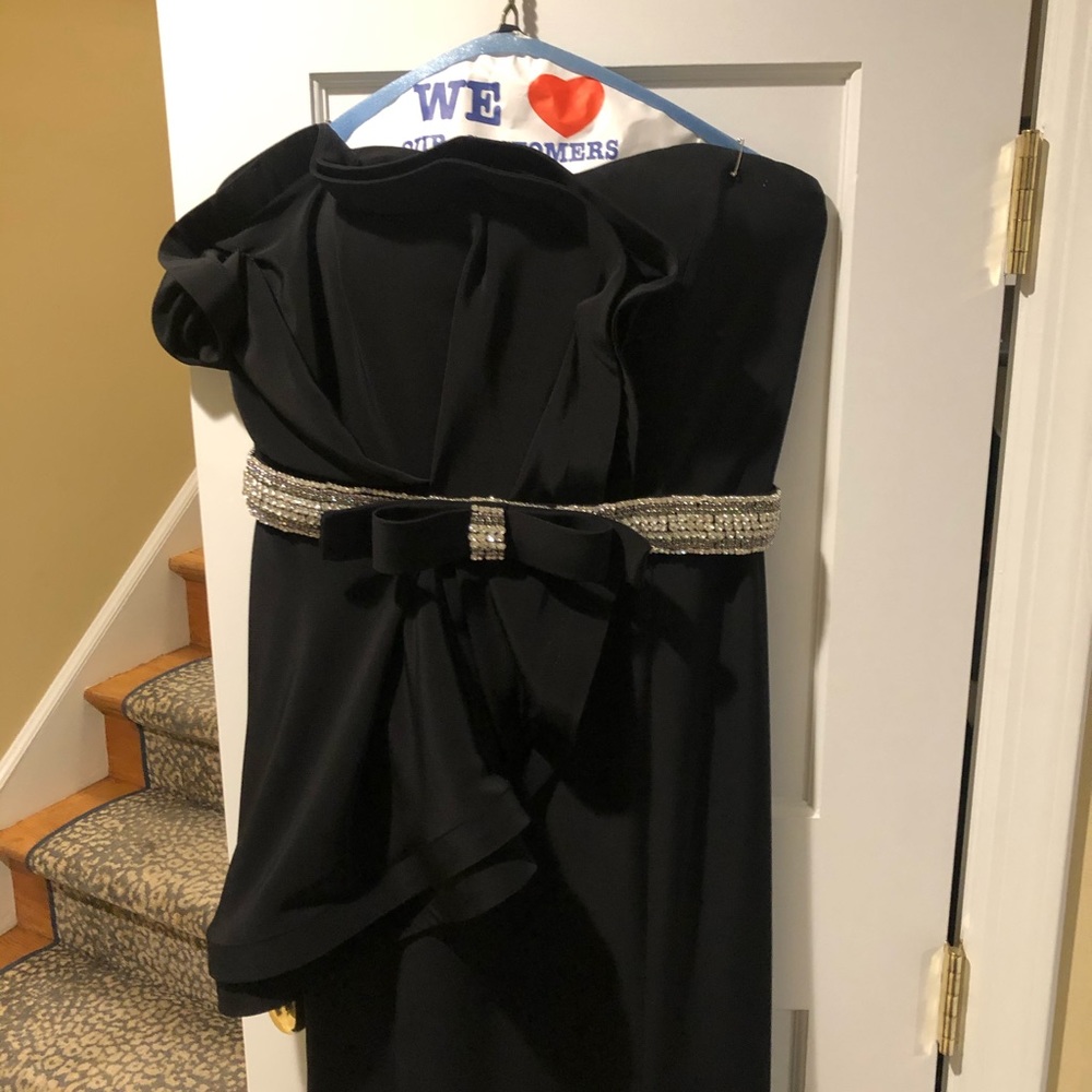 Black long dress with rhinestones